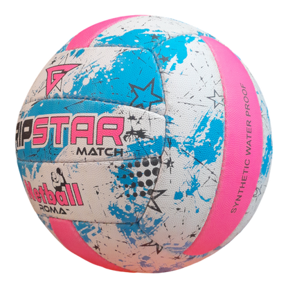 Grip Star Netball Match Hand Stitched Ball | Roma | Blue