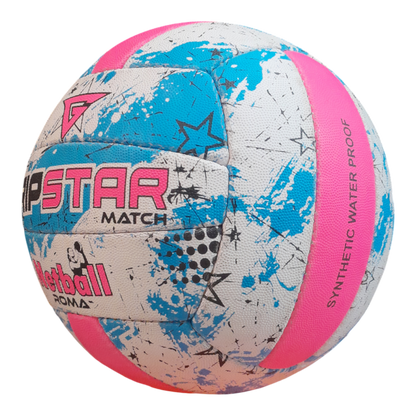 Grip Star Netball Match Hand Stitched Ball | Roma | Blue