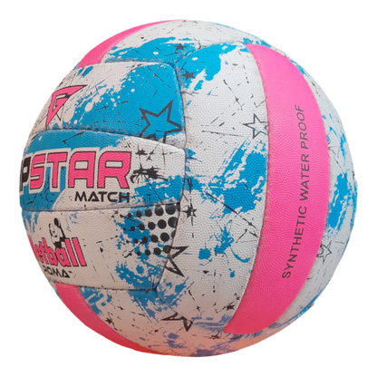 Grip Star Netball Match Hand Stitched Ball | Roma | Blue