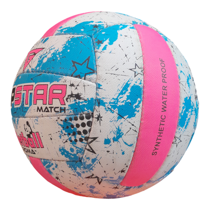 Grip Star Netball Match Hand Stitched Ball | Roma | Blue