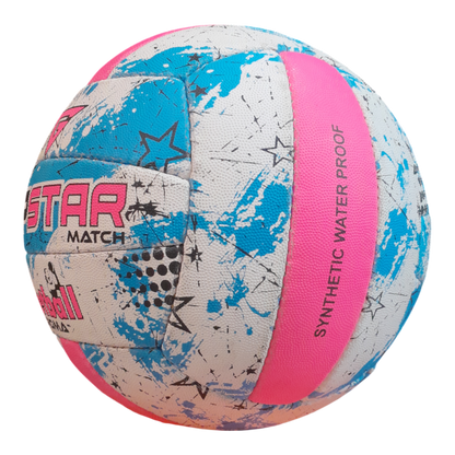 Grip Star Netball Match Hand Stitched Ball | Roma | Blue