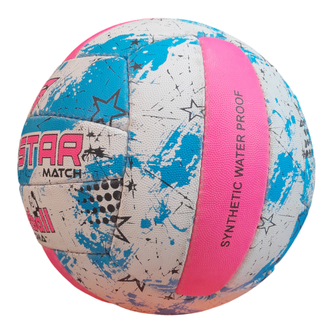 Grip Star Netball Match Hand Stitched Ball | Roma | Blue
