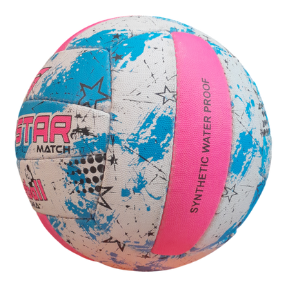 Grip Star Netball Match Hand Stitched Ball | Roma | Blue