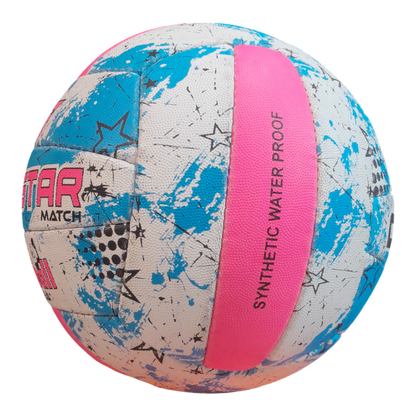 Grip Star Netball Match Hand Stitched Ball | Roma | Blue
