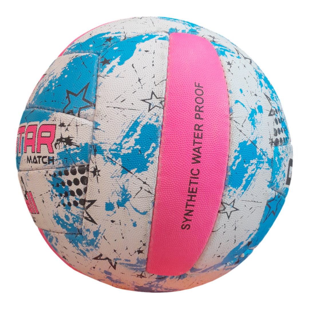 Grip Star Netball Match Hand Stitched Ball | Roma | Blue