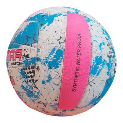 Grip Star Netball Match Hand Stitched Ball | Roma | Blue