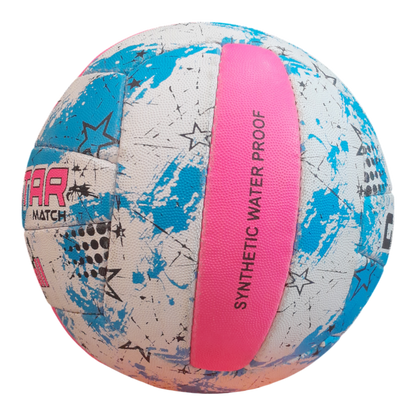 Grip Star Netball Match Hand Stitched Ball | Roma | Blue