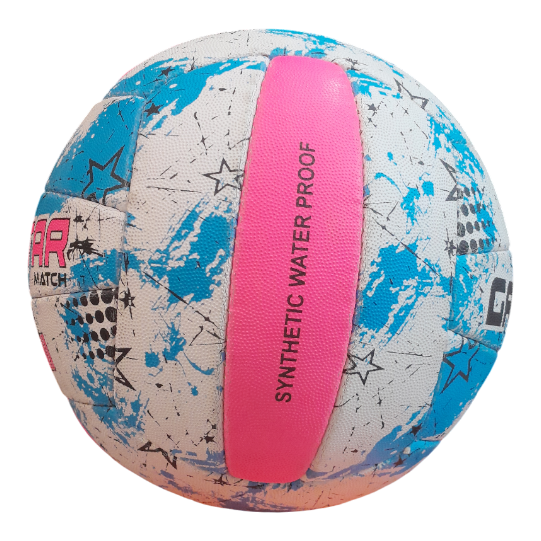 Grip Star Netball Match Hand Stitched Ball | Roma | Blue