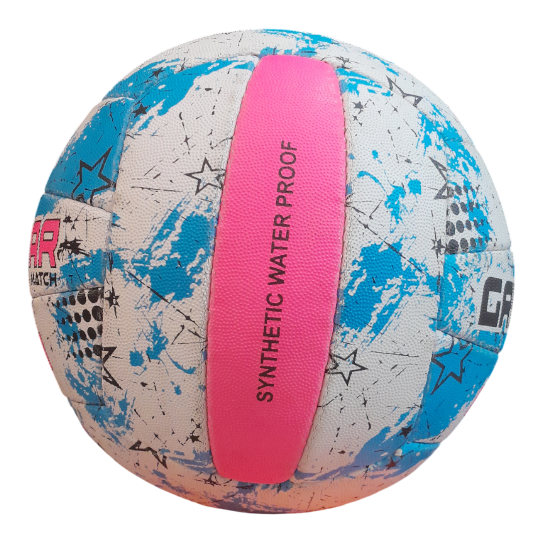 Grip Star Netball Match Hand Stitched Ball | Roma | Blue