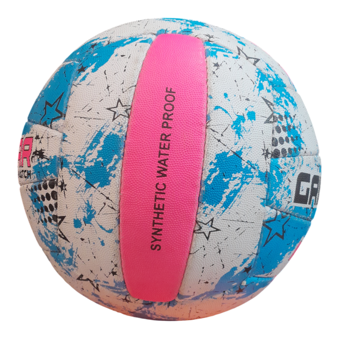 Grip Star Netball Match Hand Stitched Ball | Roma | Blue