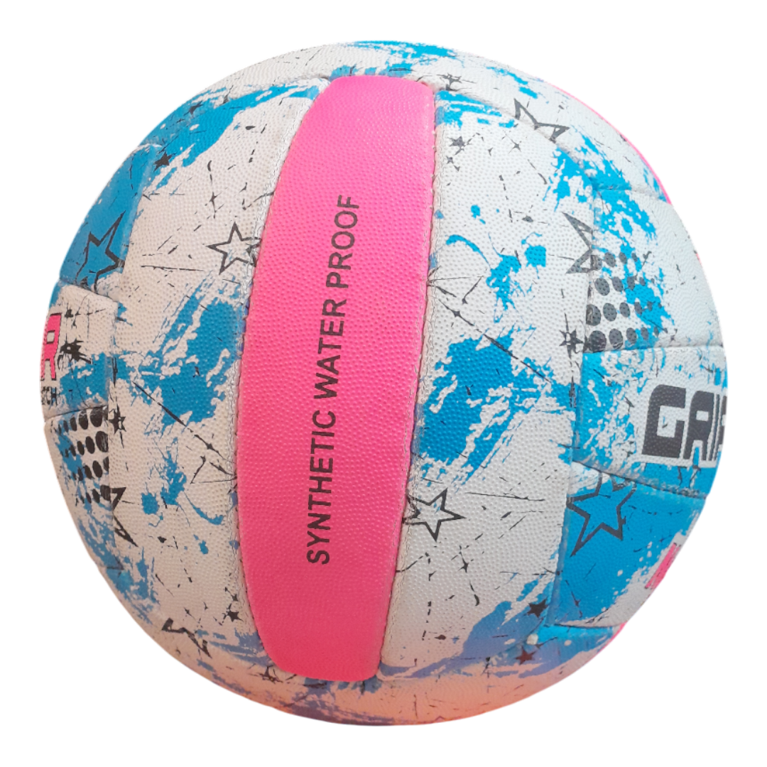 Grip Star Netball Match Hand Stitched Ball | Roma | Blue