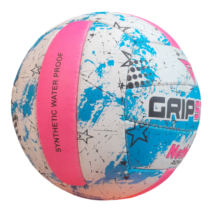 Grip Star Netball Match Hand Stitched Ball | Roma | Blue