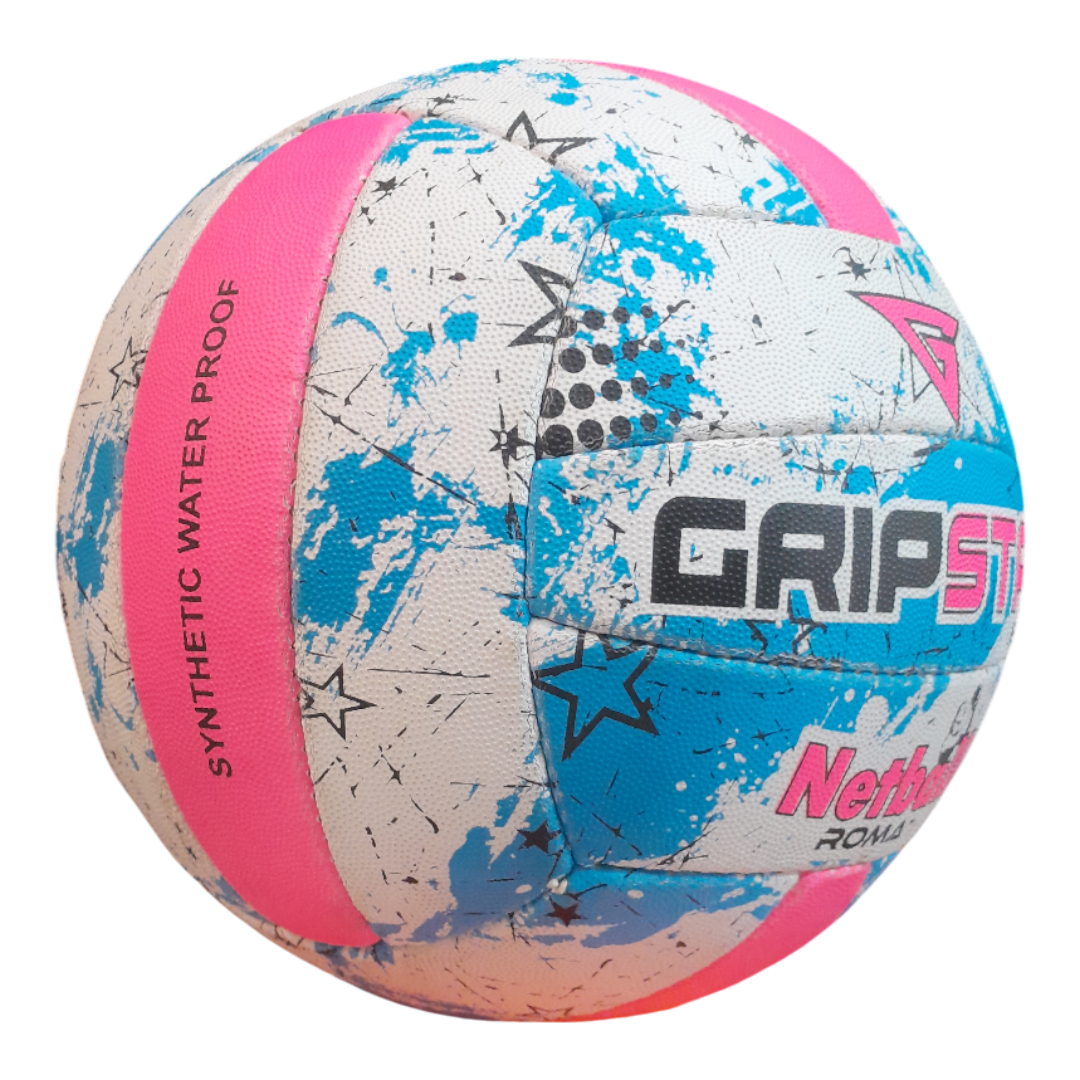 Grip Star Netball Match Hand Stitched Ball | Roma | Blue