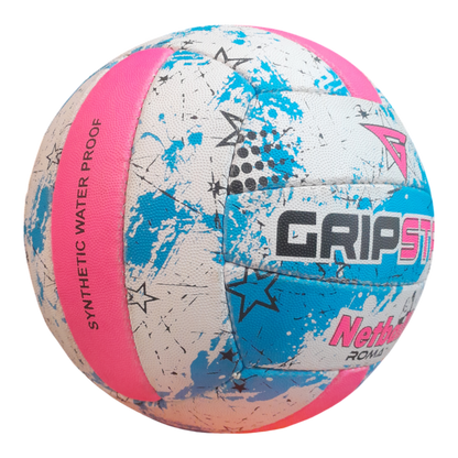Grip Star Netball Match Hand Stitched Ball | Roma | Blue