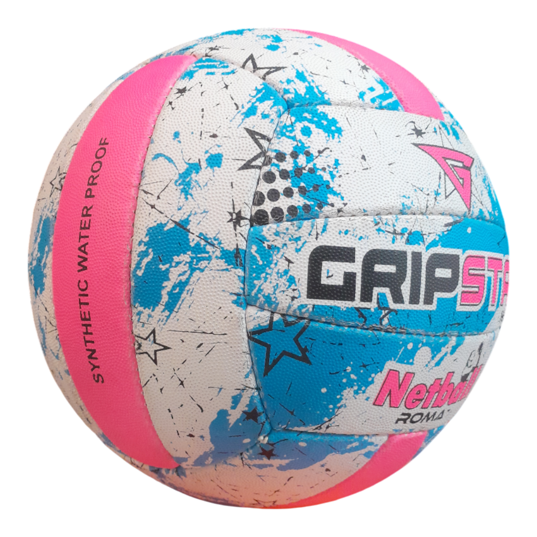 Grip Star Netball Match Hand Stitched Ball | Roma | Blue