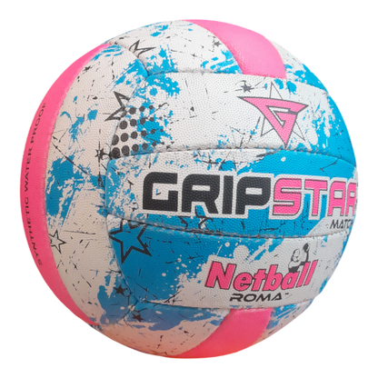 Grip Star Netball Match Hand Stitched Ball | Roma | Blue