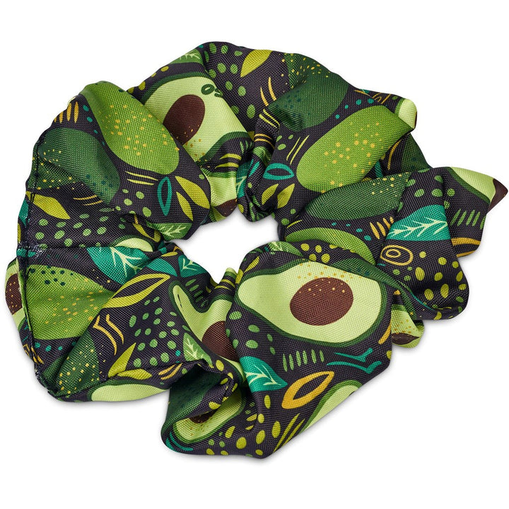 Pre-Printed Sample Hoppla Botanic Polyester Hair Scrunchie