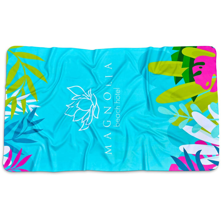 Pre-Printed Sample Hoppla Hula Beach Towel - Dual Branding-Custom Beach and Outdoor-Gift Wrap Shop