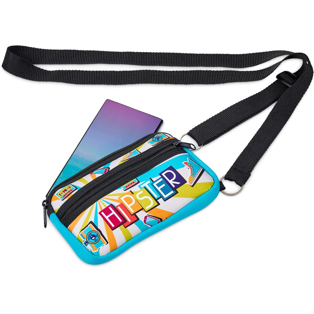 Pre-Production Sample Hoppla Paarl Neoprene Cell Phone Pouch | Custom Crossbody and Waist Bags | Custom branded & personalised promotional gifts | Gift Wrap Shop