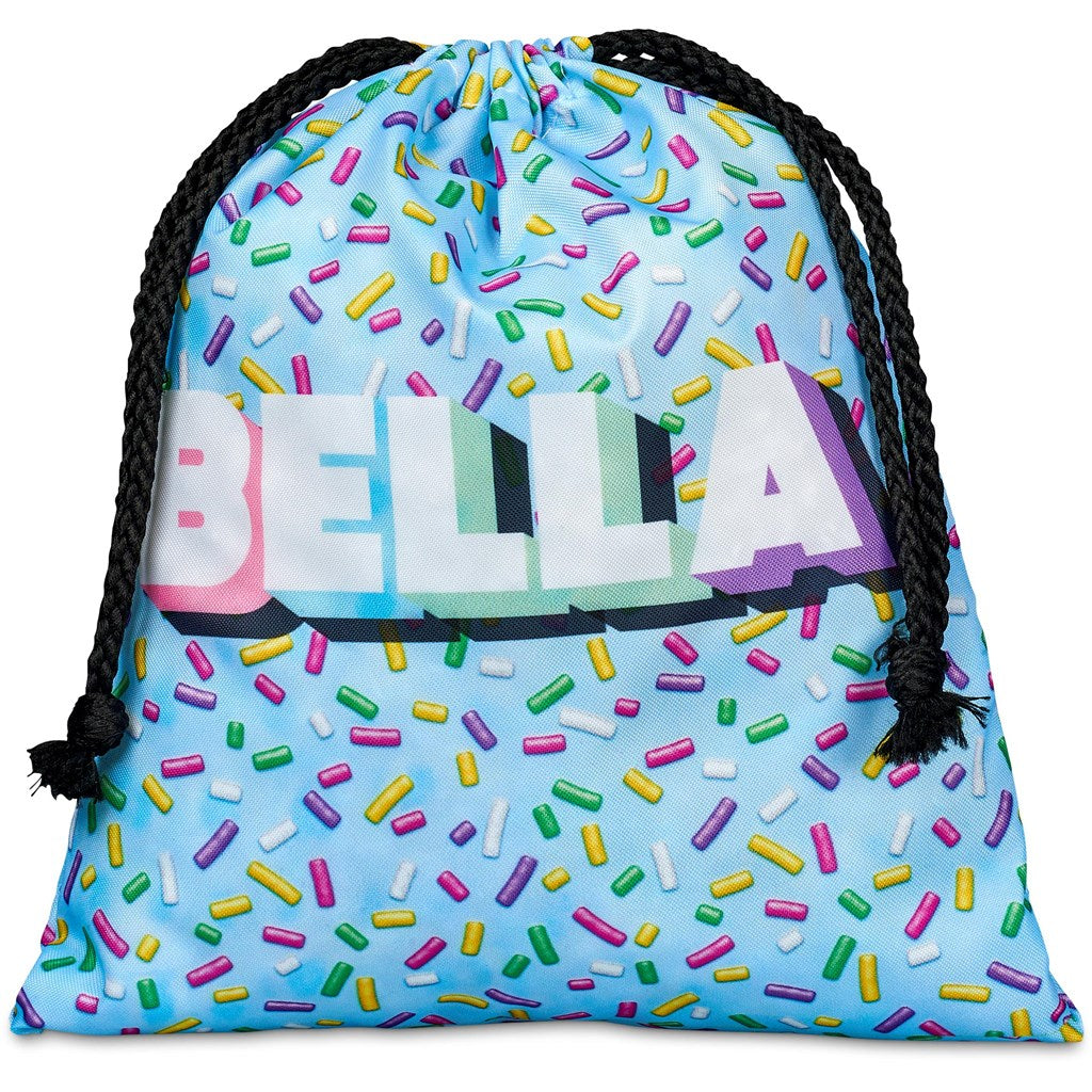 Pre-Production Sample Indian Midi Polyester Drawstring Pouch | Custom Branded Bags | Just Brand