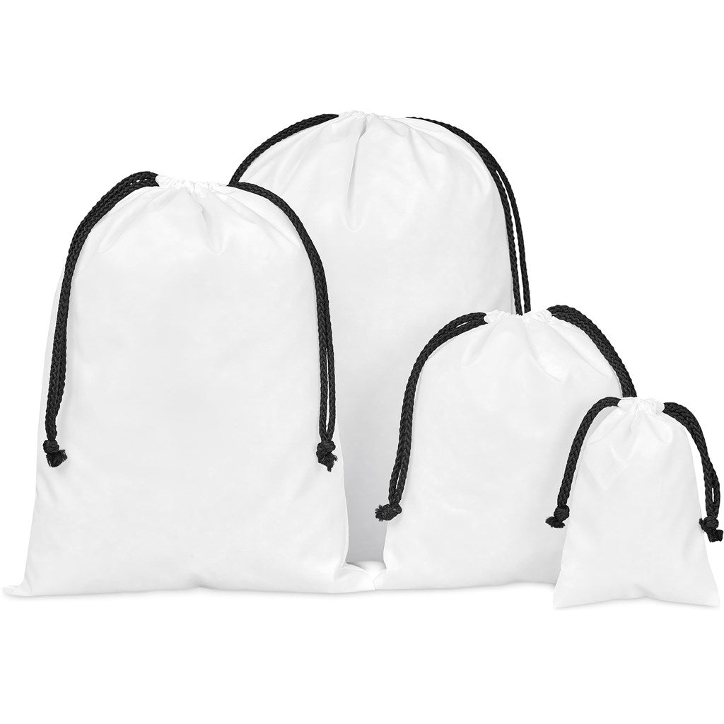 Pre-Production Sample Indian Midi Polyester Drawstring Pouch | Custom Branded Bags | Just Brand