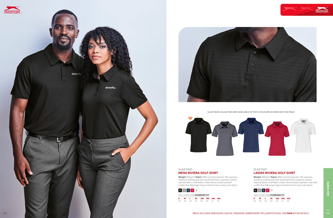 Mens Riviera Golf Shirt | Golf Shirts | Custom-branded corporate clothing | Giftwrap Shop