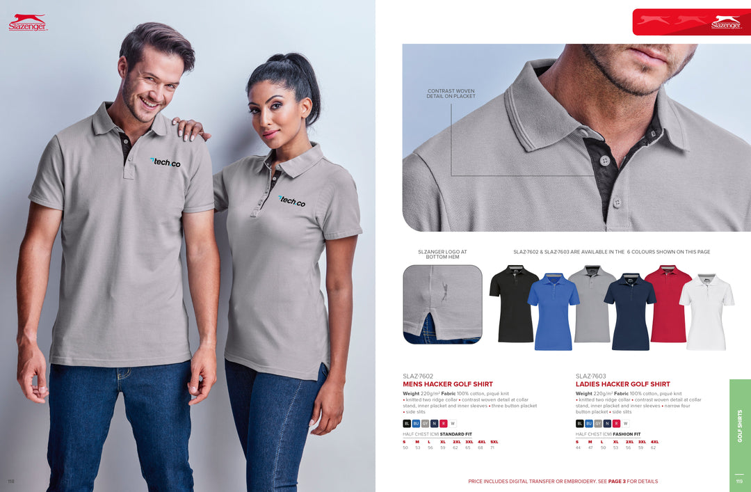 Mens Hacker Golf Shirt | Custom Branded & Personalised Corporate Clothing | Just Brand