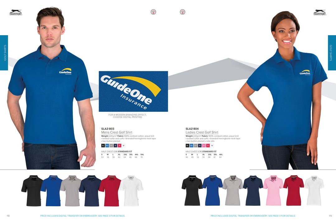 Mens Crest Golf Shirt | Custom Branded & Personalised Corporate Clothing | Just Brand