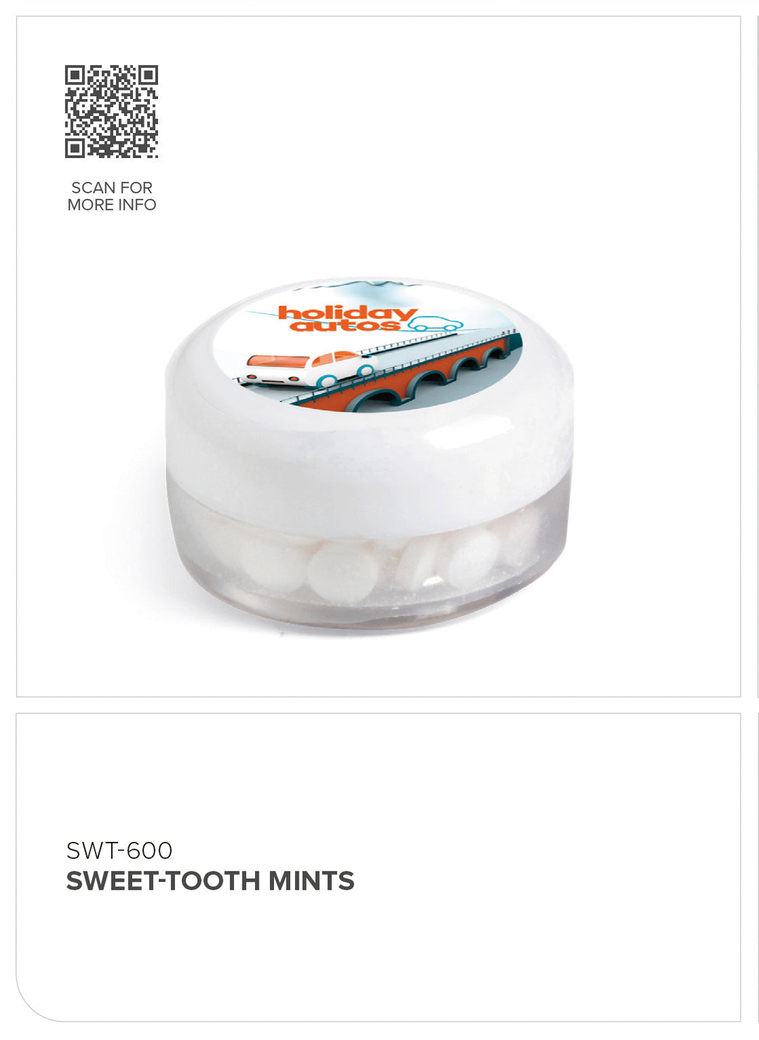 Tooth Container Mints Sweet-Tooth Mints – Fresh and Customizable Promotional Mints (White ...