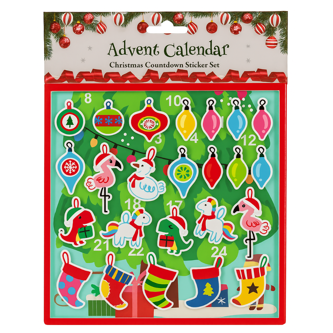 Xmas Stationery Sticker Advent Calendar