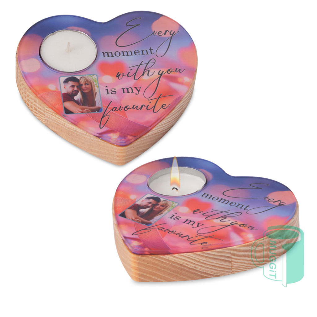 Sublimation Candle Holder Heart - product view 2