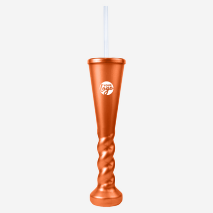 Swirl Yard Glass with Cap and Straw (Metallic)