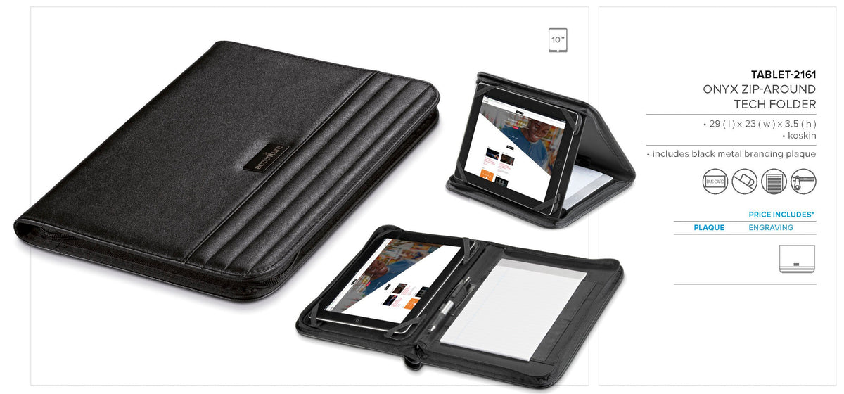 Onyx Zip-Around Tech Folder-Folders-Gift Wrap Shop