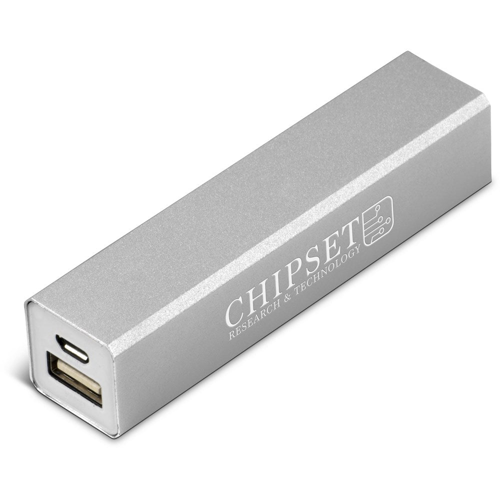 Odeon Executive Power Bank - 2,200mAh - Silver-Mobile Tech-custom-branded-Gift Wrap Shop