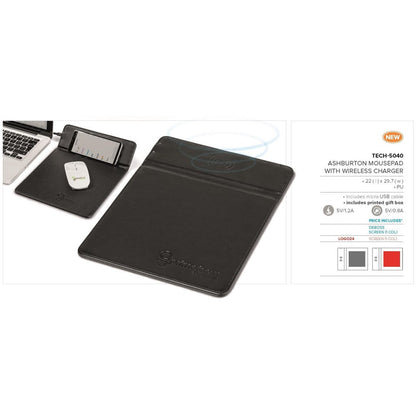 Ashburton Mouse Pad With Wireless Charger | Wireless Chargers | Giftwrap Shop