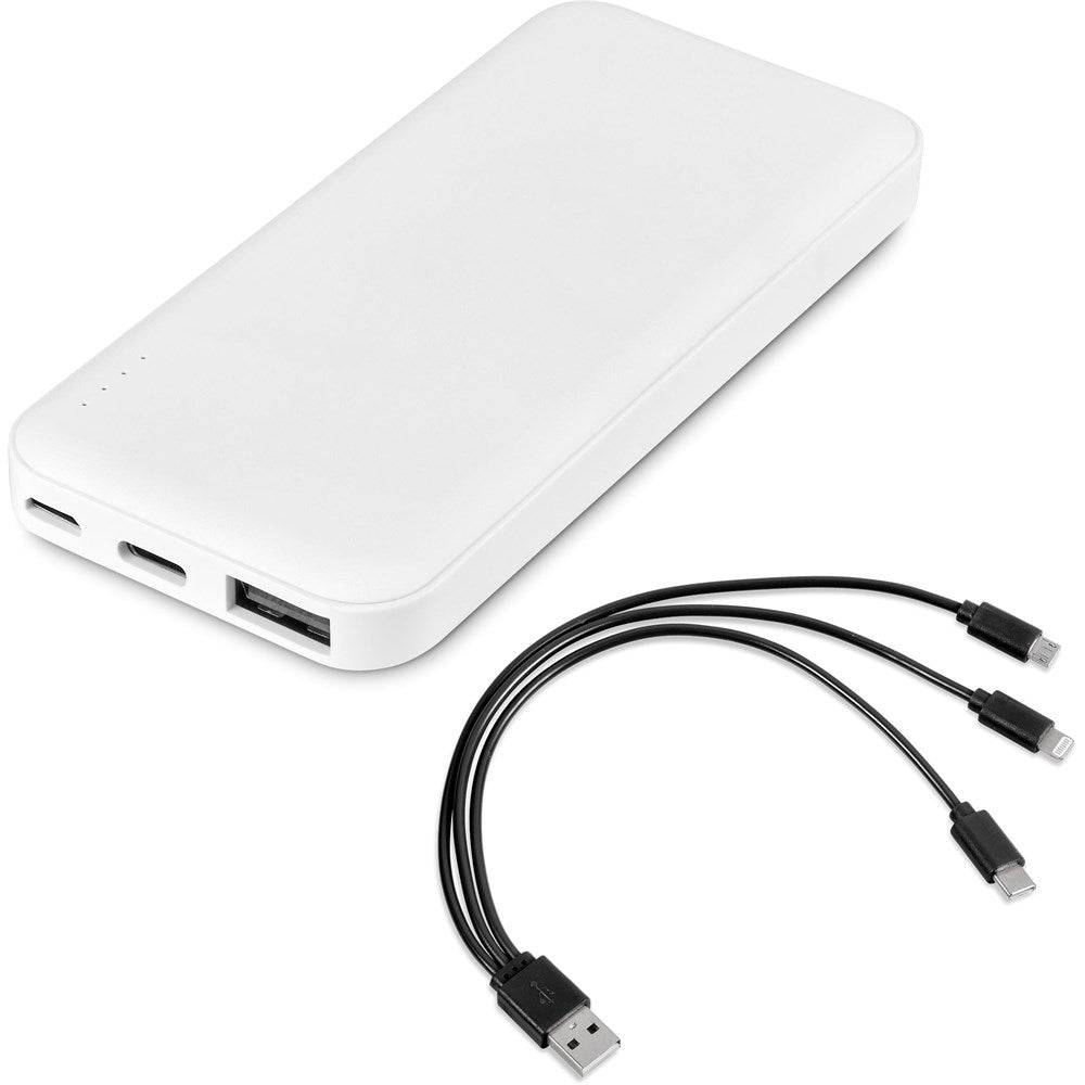 Kingpin White 5 Compact Power Bank - 5,000mAh - Black-Mobile Tech-custom-branded-Gift Wrap Shop