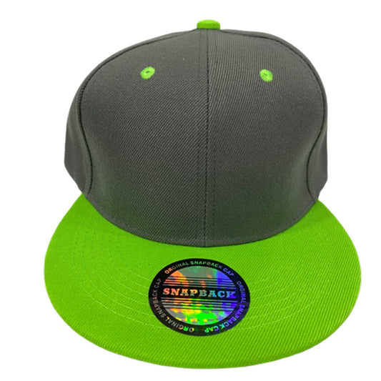 Two Tone Straight Cap | GreyGreen