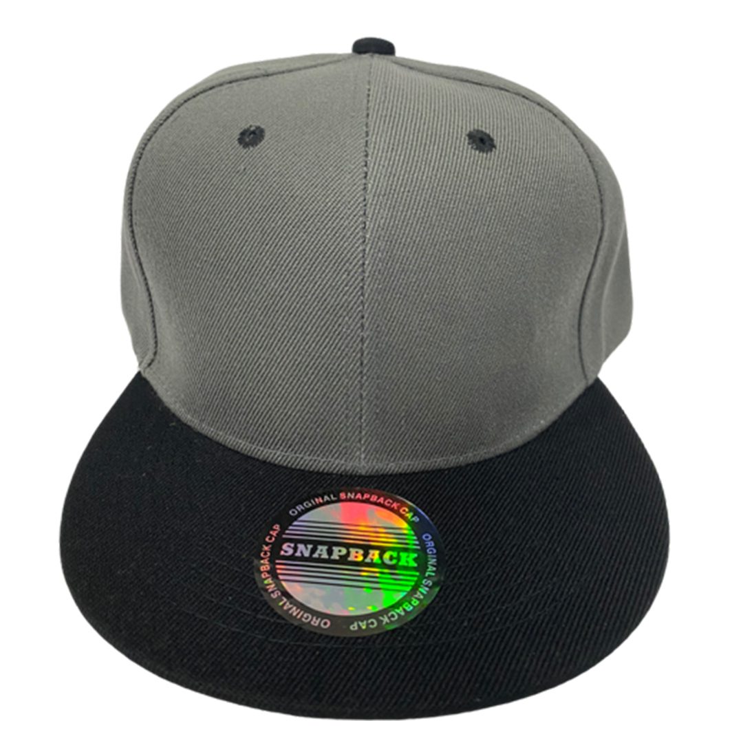 Two Tone Straight Cap | BlackGrey