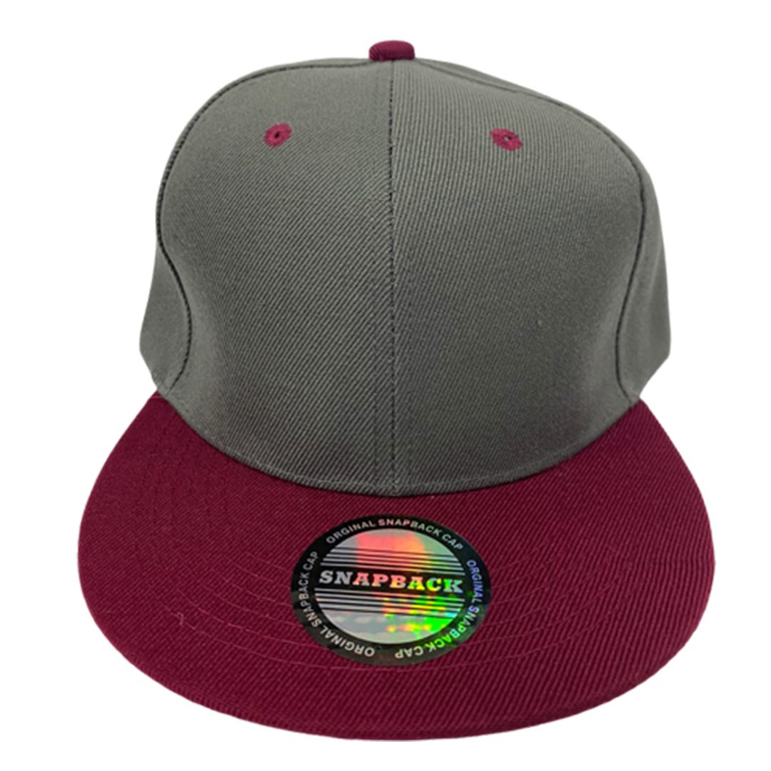 Two Tone Straight Cap | GreyRed