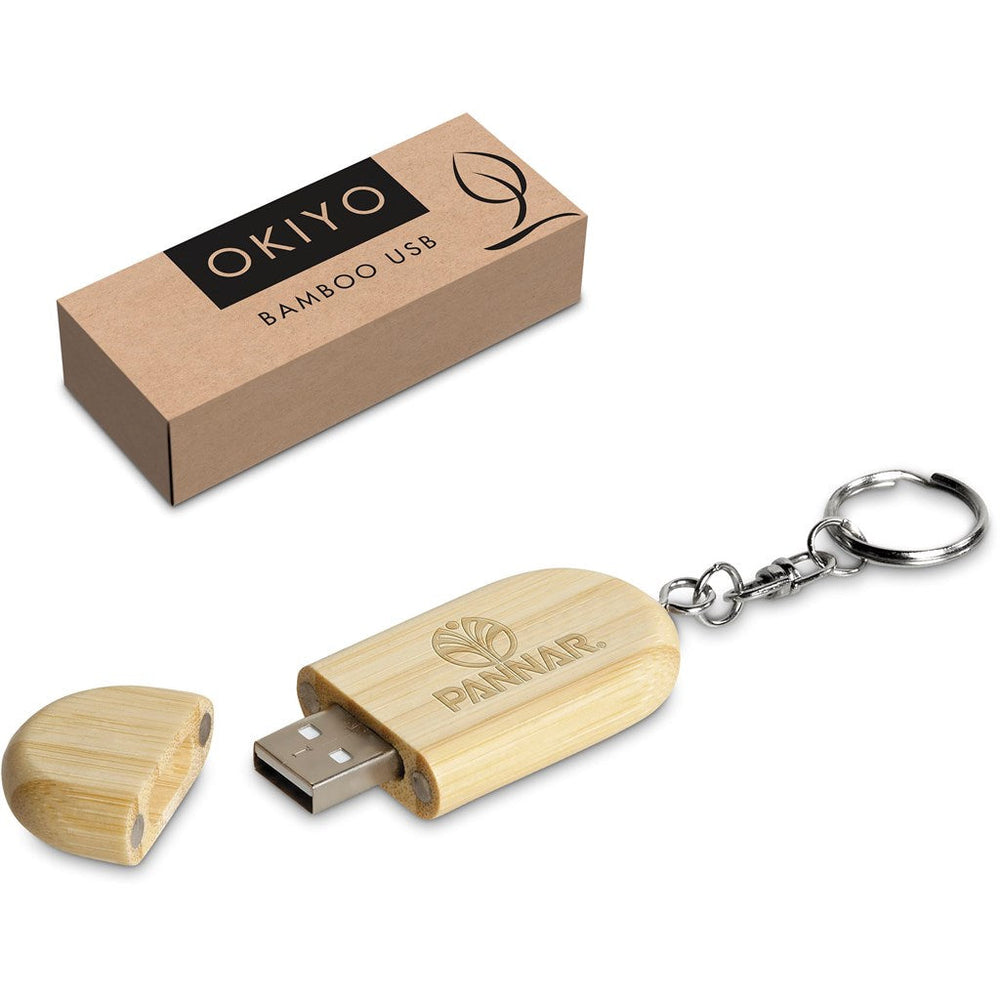 Okiyo Benkyou Bamboo Flash Drive Keyholder - 8GB | Eco-Friendly Memory Sticks | Custom branded & personalised corporate gifts | Gift Wrap Shop