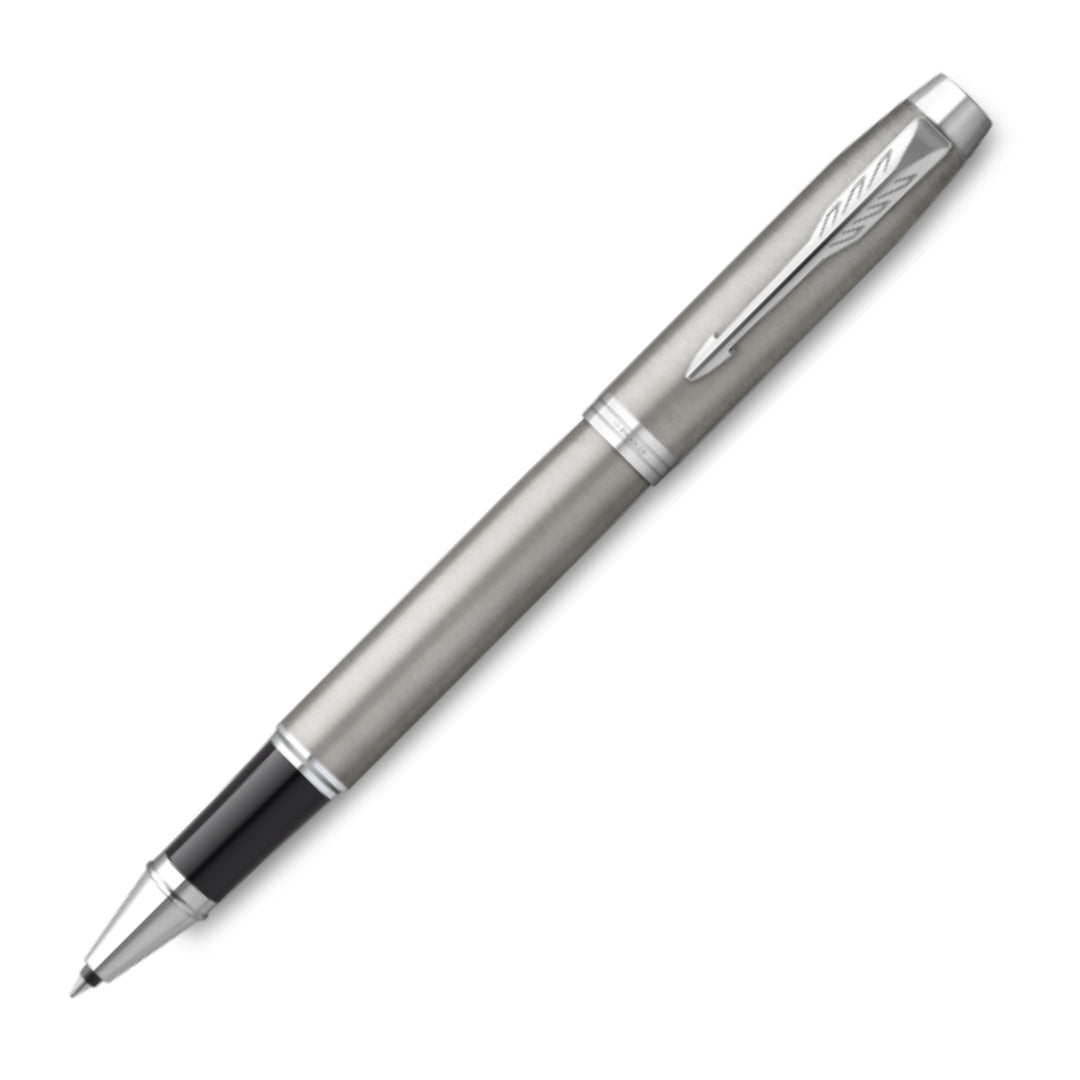 PARKER IM Rollerball Pen Fine Nib Black Ink - Stainless Steel Chrome Trim