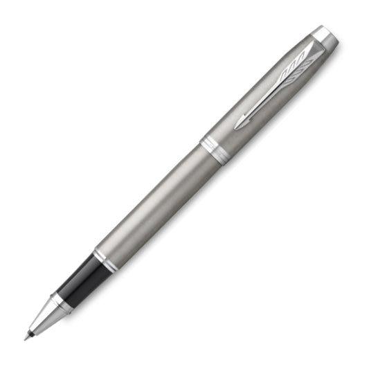 PARKER IM Rollerball Pen Fine Nib Black Ink - Stainless Steel Chrome Trim