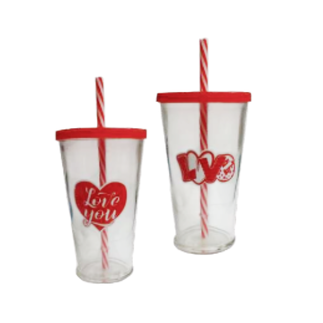 Tumbler with Lid & Straw Valentine’s Gift  