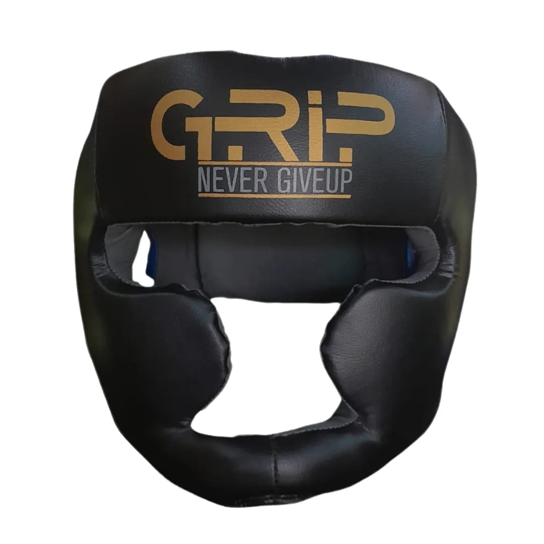 Grip FS Boxing Head Guard | Vinyl Leather Material | Black