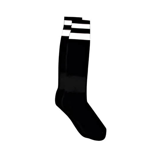 Grip Soccer Socks | High Quality | Each | Black with White Strips