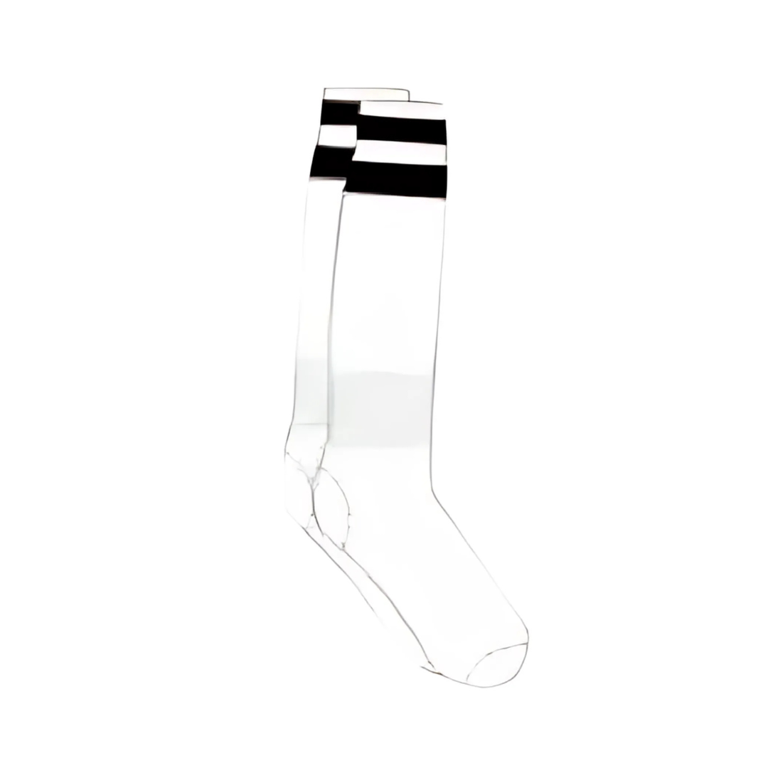 Grip Soccer Socks | High Quality | Each | White with Black Strips