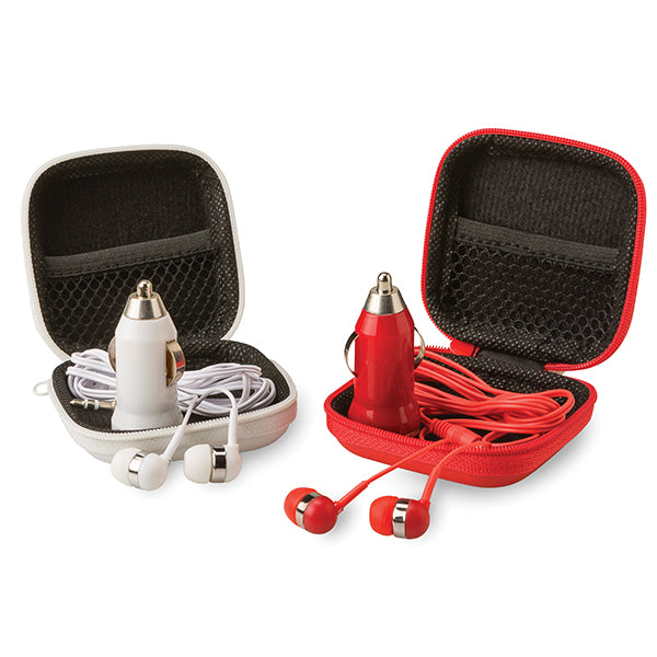 Earbud & Car Charger Set | Technology | Giftwrap Shop