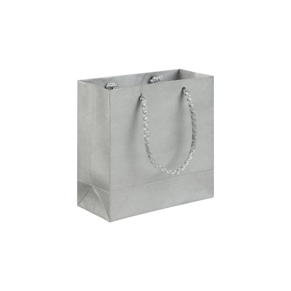 Silver Velvet Touch Carrier Bag