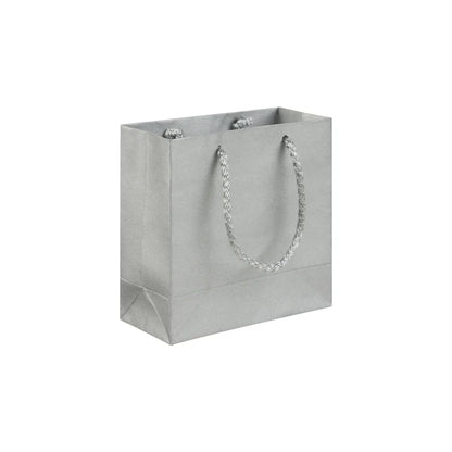 Silver Velvet Touch Carrier Bag
