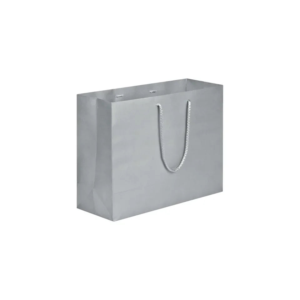 Silver Velvet Touch Carrier Bag